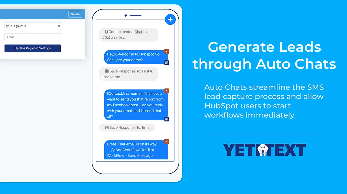 yetitext generate leads through auto chats