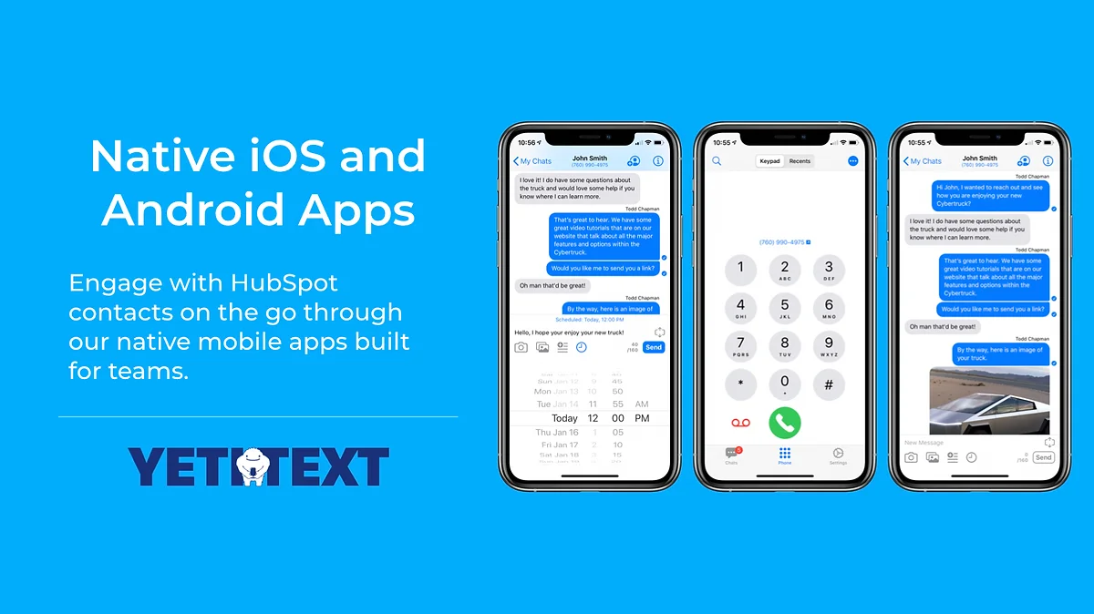 yetitext native ios and android apps